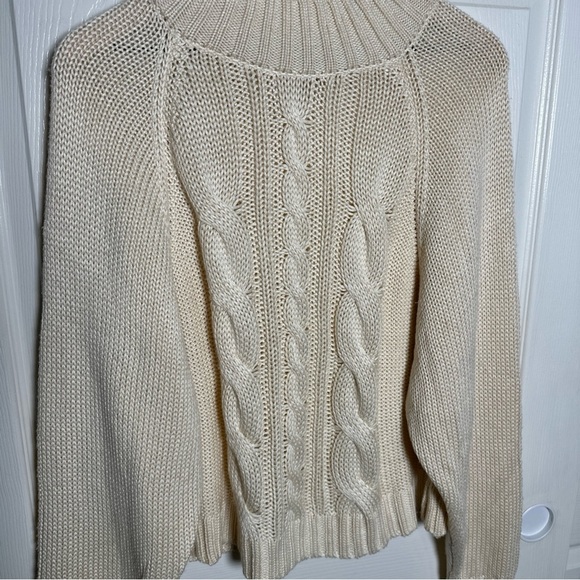 Elie Tahari Medium Wool Blend Cable Knit Sweater Relaxed Dolman Long Sleeve Norm - Picture 6 of 12